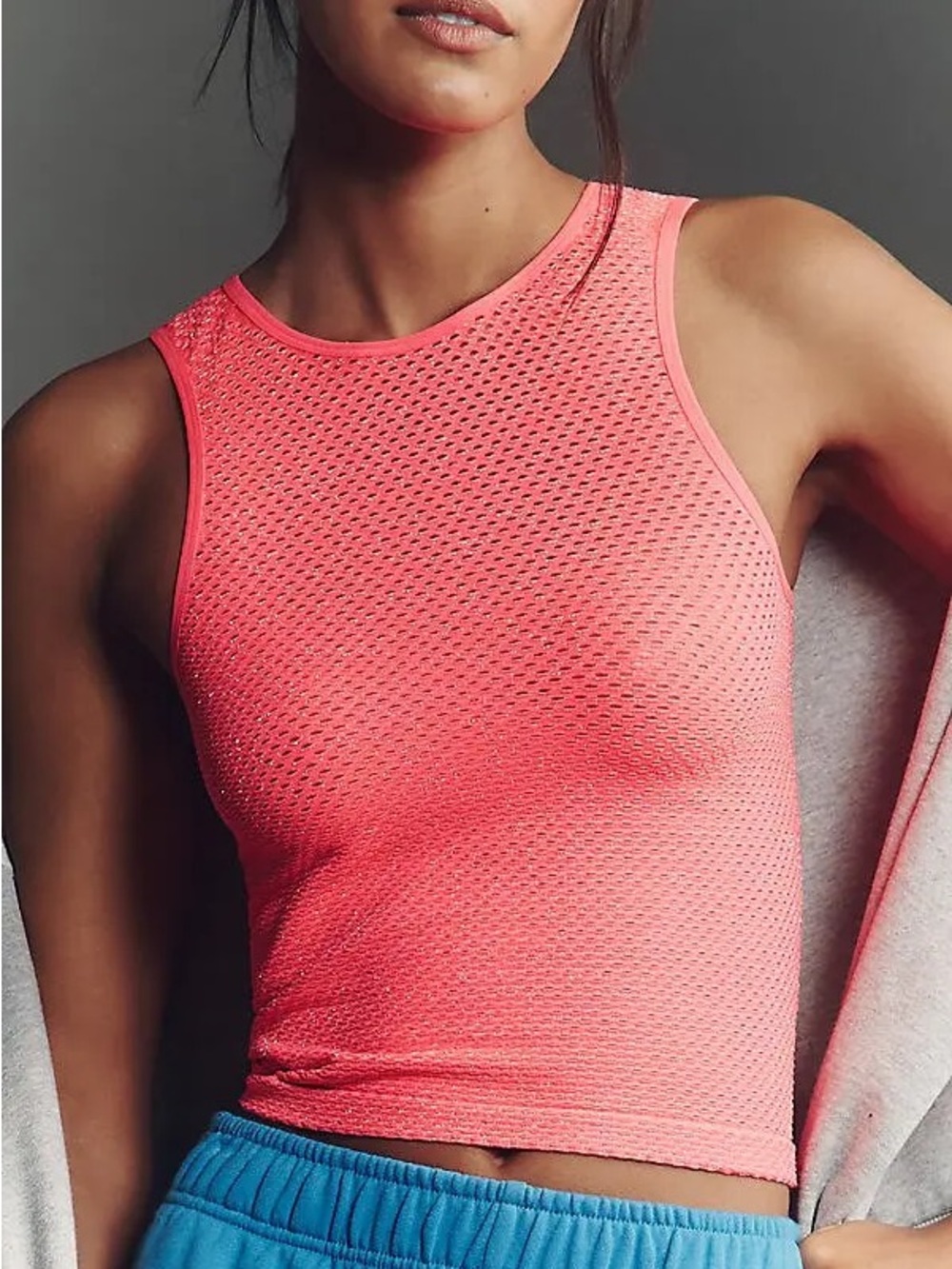 NEW LyreBird Open-Stitch Shimmer Tank Coral Pink Size XXS/XS